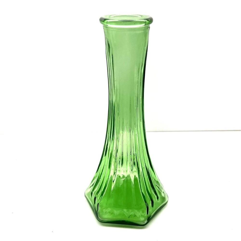 Vintage/Retro E.O. Brody Co. Cleveland-Emerald Green-Ribbed/Fluted Bud Vase  6"